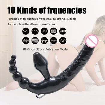 4 in 1 Strapon Dildo Vibratör Seks Oyuncakları Yetişkin için Çift Straplez Penetrasyon Anal Plug Anal Boncuk Vibratörler Kadınlar için Lezbiyen