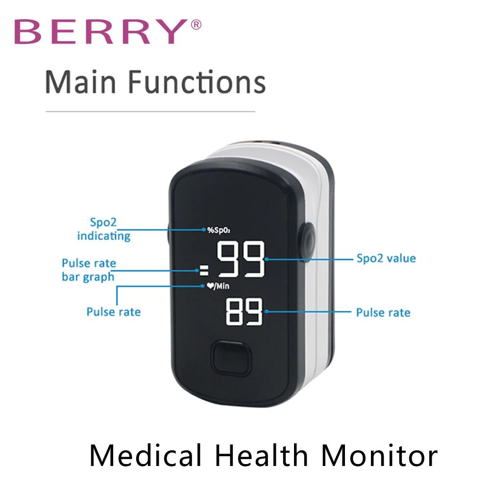 CE Parmak Pulse Oksimetre Spo2 PR Kan Oksijen Doygunluğu nabız monitörü LED Ekran Tıbbi Ev Sağlık Serin Siyah