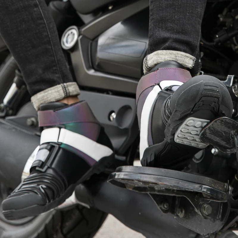 Motosiklet koruyucu botlar Motosiklet Ayakkabı Erkekler İçin kaymaz Motosiklet Botları Sokak Moto Sürme Ayakkabı Motokros Botları