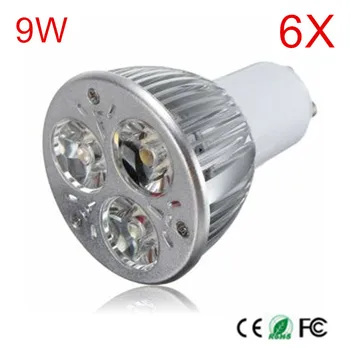 6 ADET YÜKSEK GÜÇ 3 * 3 W LED Cips LED Ampul AC 220 V AC 110 V 9 W Yüksek ışık Spot LED lamba ışığı