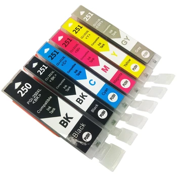6 Paket Yazıcı Kartuşu Çipli kartuş 6 Renk Mürekkep Kartuşu için Uygun CANON PIXMA MG5420 / MG5422 / MG5520 / MG5522