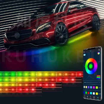 Araba Underglow ışık esnek şerit LED gövde altı ışıkları APP kontrol araba Led Neon ışık RGB dekoratif atmosfer lambası