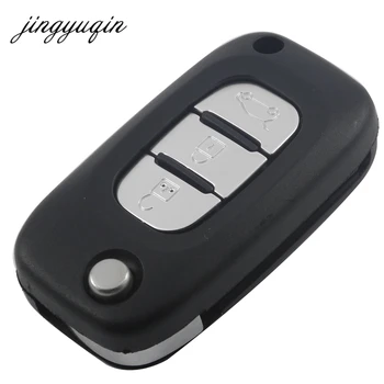 jingyuqin 10 adet 3 Düğmeler Araba Uzaktan Anahtar Kılıfı Renault Fluence için Clio / Megane / Kangoo Modus Katlanır Fob Kabuk