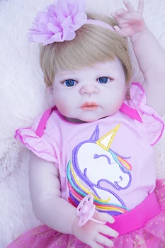 kız bebes 55 CM sürpriz Reborn Yürümeye Başlayan Prenses bebek Unicorn Sevimli Gerçekçi Bebek Bonecas silikon Bebek Reborn Menina hediye