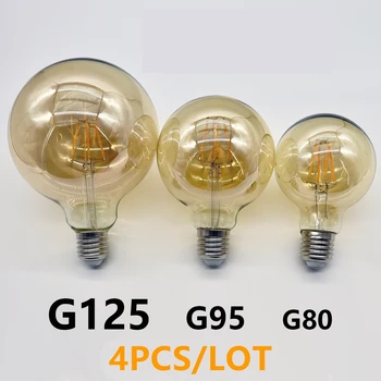 LED retro Edison filament lamba AC220V G80 G95 G125 E27 strobe ücretsiz sıcak beyaz ışık için uygun bar alışveriş merkezi ev aydınlatma