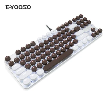Mekanik Oyun Klavyesi Kablolu Usb Oyun Tuş Takımı 87 Tuşları Çikolata Keycaps Klavye LED Aydınlatmalı Bilgisayar Masaüstü İçin Pubg