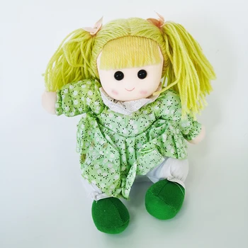 Yeşil Yün Saç 20 cm Yumuşak Dolması Bebekler kız Oyun Evi Oyuncaklar Bebek Bebek Sihirli Saç peluş oyuncaklar Bebekler Küçük Hediye Bebek Kız Oyuncakları